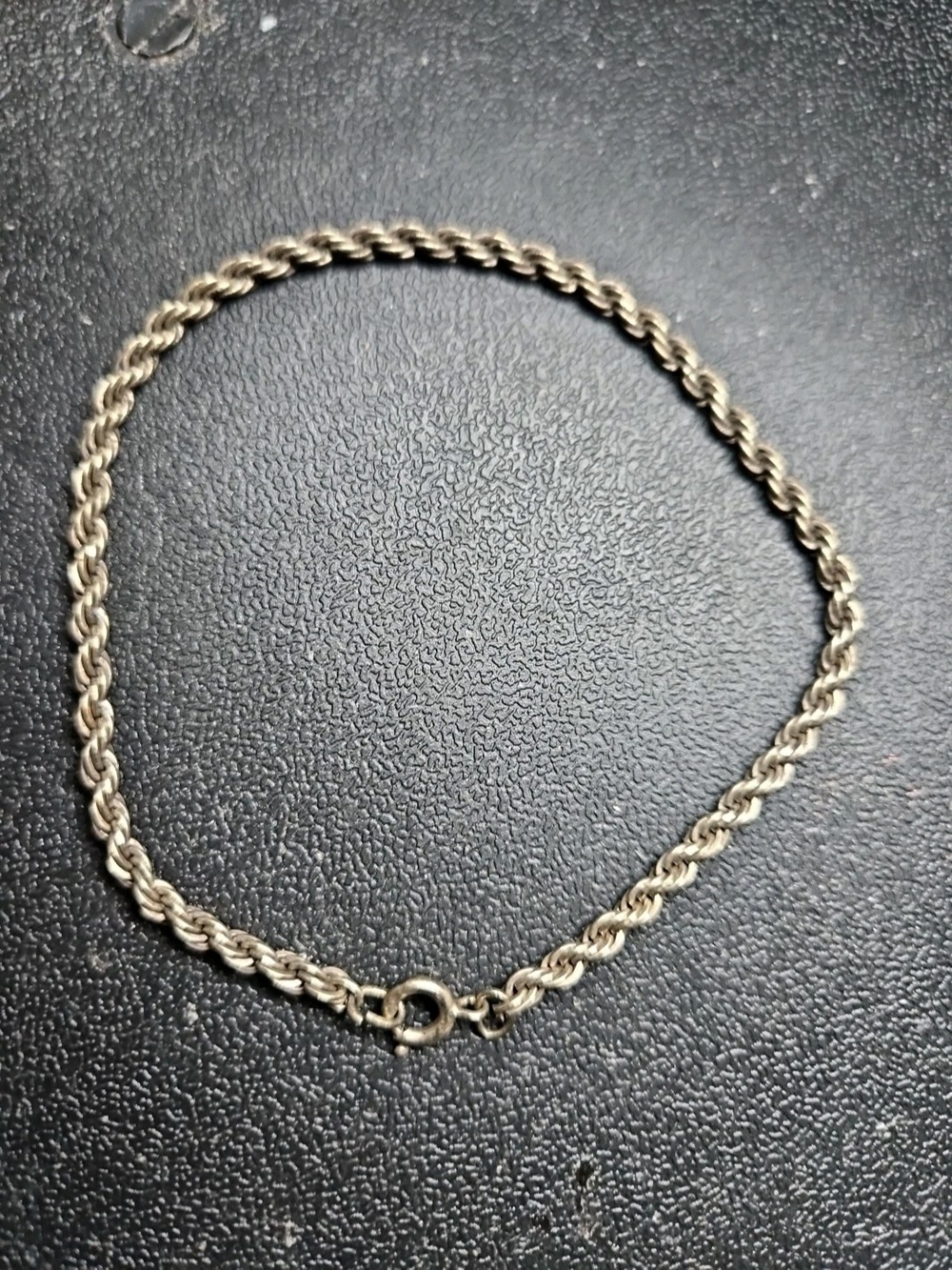Vintage Sterling Silver Twisted Rope Bracelet 8"  Marked Sterling